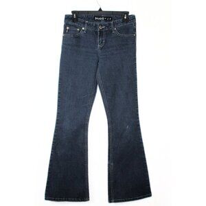 Y2K Mudd womens jeans size 5 dark wash low rise stretchy bell bottom flare leg